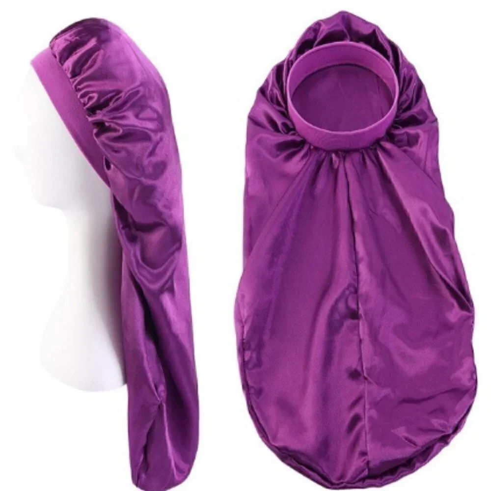 LONG BONNET NIGHT CAP PURPLE SLEEP CAP